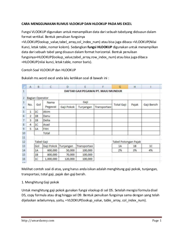 Contoh Soal Microsoft Excel 2007 Fungsi If Vlookup Skyeyserver